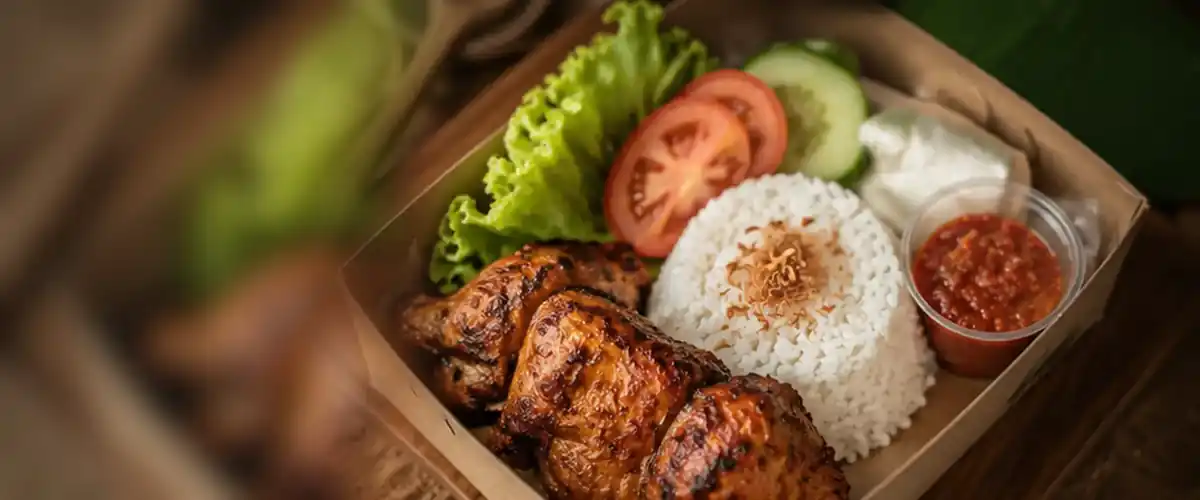 Nasi box ayam bakar lengkap untuk catering kantor dan acara